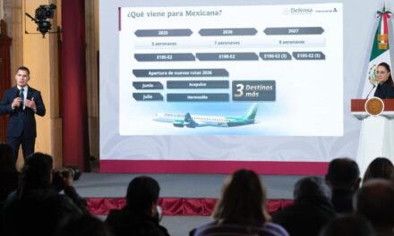 Presidenta celebra acumulado de más de 18 millones de pasajeros en el AIFA y de cerca de un millón en Mexicana de Aviación
