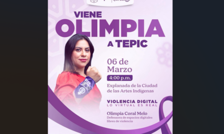 OLIMPIA CORAL MELO estará en la capital Nayarita