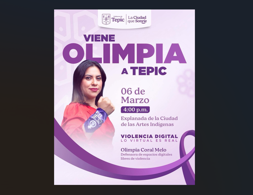 OLIMPIA CORAL MELO estará en la capital Nayarita
