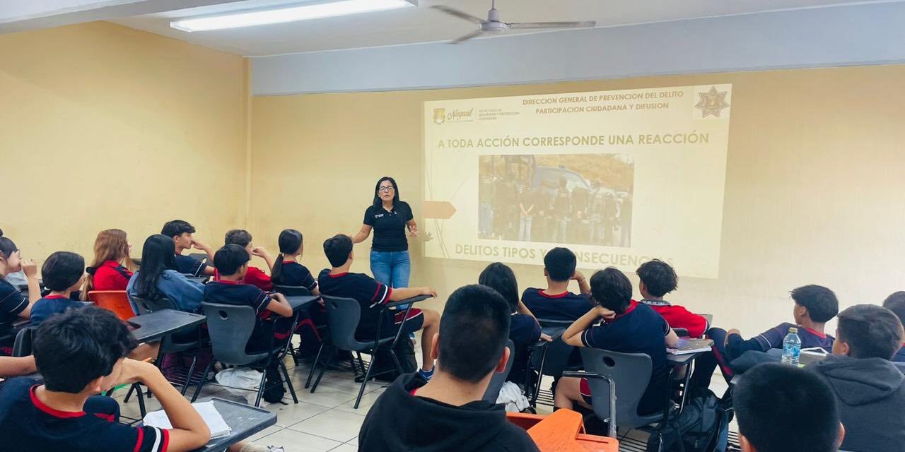 Fortalece SSPC la prevención del delito en estudiantes de secundaria mediante pláticas informativas