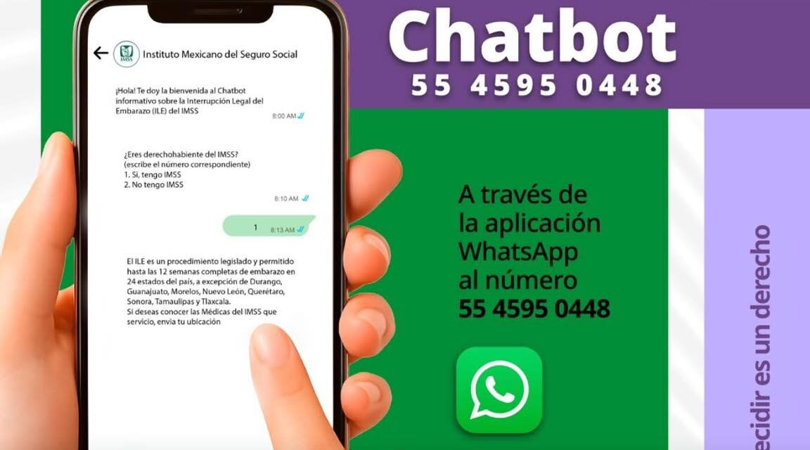 ¡IMSS OFRECE ORIENTACIÓN MÉDICA A TRAVÉS DE SU CHATBOT EN WHATSAPP!