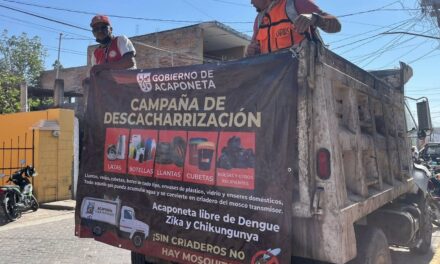 ¡ACAPONETA SE UNE CONTRA EL DENGUE CON JORNADA DE DESCACHARRIZACIÓN EN LLANTERAS!