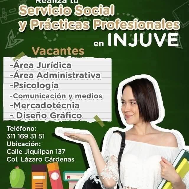 ¡INJUVE TE INVITA A REALIZAR TU SERVICIO SOCIAL O PRÁCTICAS PROFESIONALES!