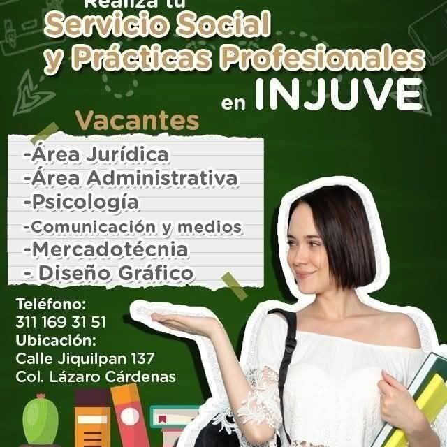 ¡INJUVE TIENE UN LUGAR PARA TI! SERVICIO SOCIAL Y PRÁCTICAS DISPONIBLES