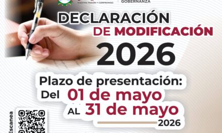 Gobierno del Estado de Nayarit invita a realizar la Declaración Patrimonial y de Intereses de Modificación 2026.
