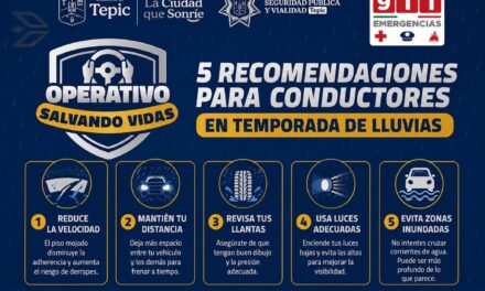 ¡EN TEMPORADA DE LLUVIAS, MANEJA CON PRECAUCIÓN!