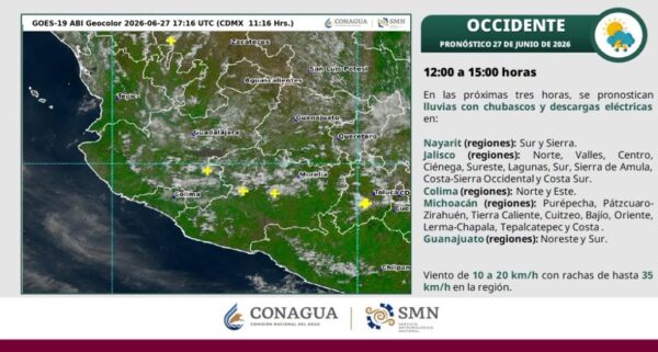 ¡ALERTA POR LLUVIAS, DESCARGAS ELÉCTRICAS Y FUERTES RACHAS DE VIENTO!