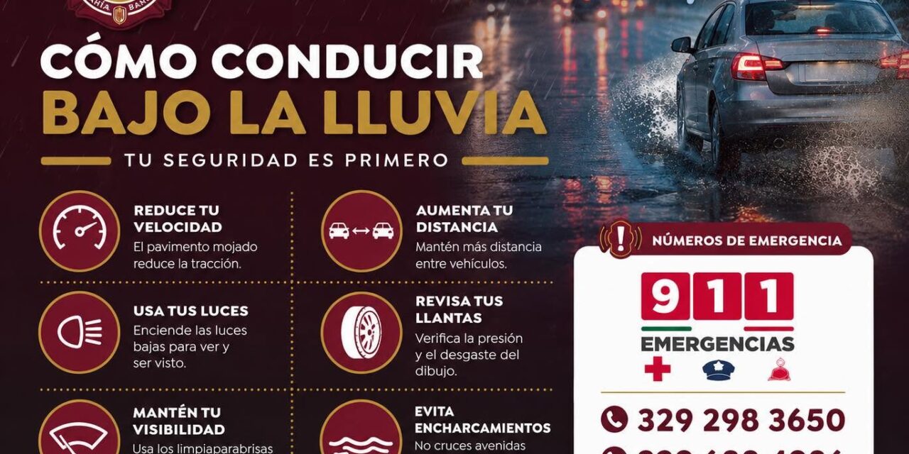 ¡ANTE LA LLUVIA, CONDUCE CON PRECAUCIÓN!