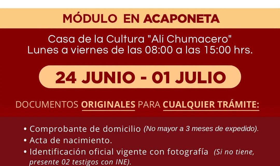 ¡MÓDULO DEL INE BRINDA ATENCIÓN EN ACAPONETA! CONOCE LOS REQUISITOS Y FECHAS