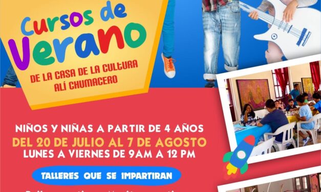 ¡ABREN INSCRIPCIONES PARA LOS CURSOS DE VERANO GRATUITOS EN LA CASA DE LA CULTURA!