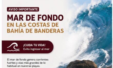 ¡CONTINÚA EL MAR DE FONDO EN BAHÍA DE BANDERAS!