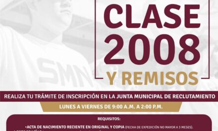 ¡ATENCIÓN JÓVENES CLASE 2008 Y REMISOS! TRAMITA TU CARTILLA DEL SERVICIO MILITAR NACIONAL