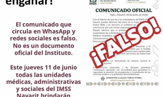 ¡ATENCIÓN! INFORMACIÓN FALSA EN CIRCULACIÓN