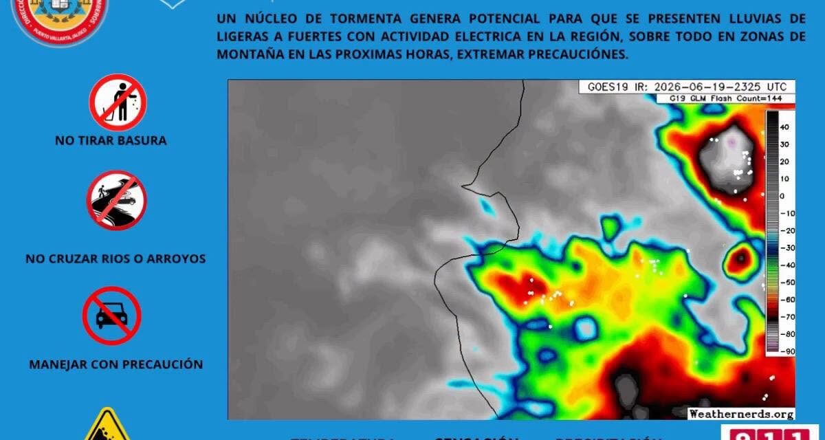 ¡ALERTA PREVENTIVA POR LLUVIAS Y TORMENTAS ELÉCTRICAS EN LA REGIÓN!