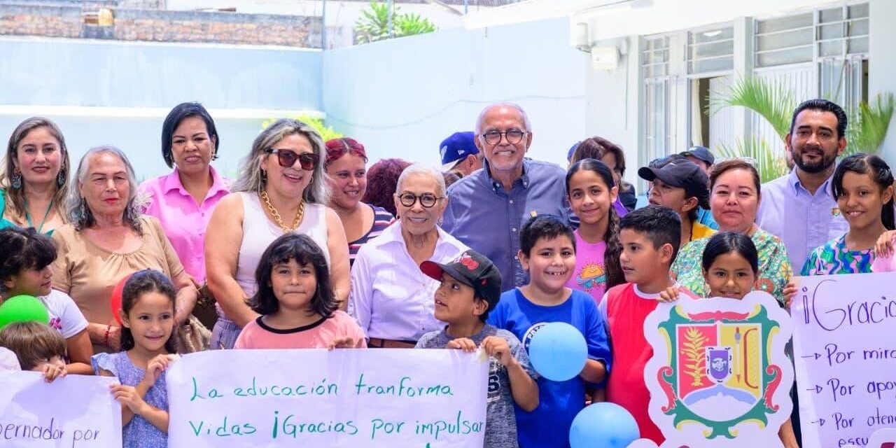 Miguel Ángel Navarro y Beatriz Estrada impulsan nuevas mejoras para la Primaria José Martí, en Tepic