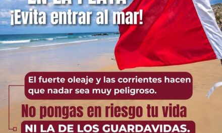 Si ves una bandera roja en la playa, no entres al mar.