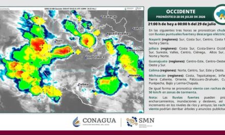 ¡SE PRONOSTICAN LLUVIAS FUERTES, TORMENTAS ELÉCTRICAS Y RACHAS DE VIENTO EN MÉXICO!