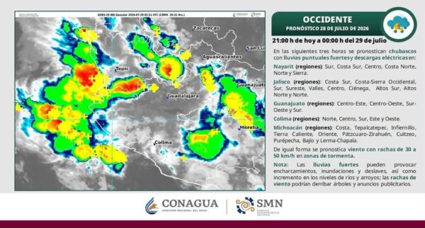¡SE PRONOSTICAN LLUVIAS FUERTES, TORMENTAS ELÉCTRICAS Y RACHAS DE VIENTO EN MÉXICO!