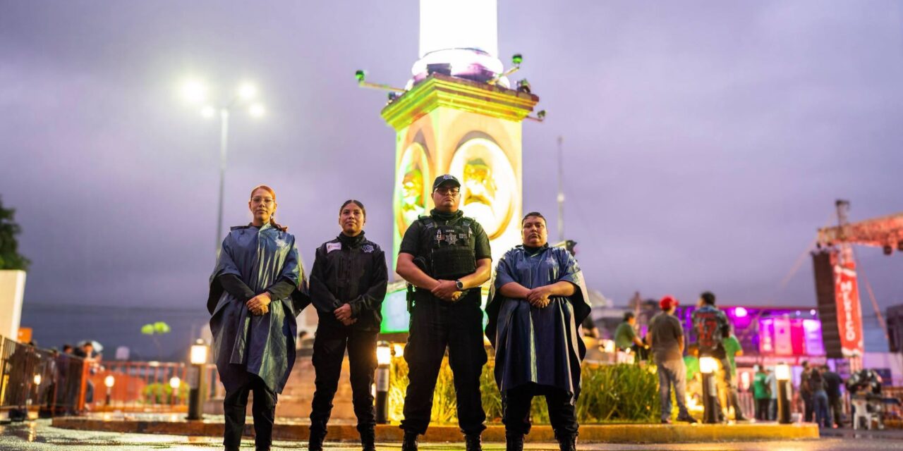 Gobierno de Nayarit despliega operativo de seguridad en el Ángel de la Independencia de Tepic