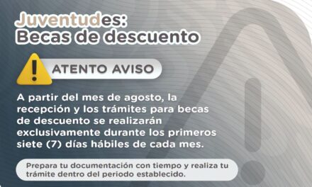 ¡IMPORTANTE! CAMBIAN LAS FECHAS PARA TRAMITAR LAS BECAS DE DESCUENTO