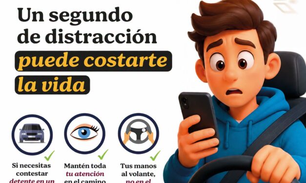 ¡NO USES EL CELULAR AL VOLANTE! UN SEGUNDO DE DISTRACCIÓN PUEDE CAMBIARLO TODO
