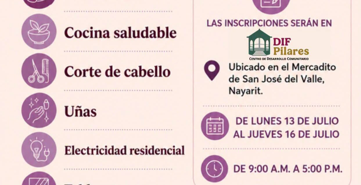 ¡INSCRÍBETE Y APRENDE UN NUEVO OFICIO! DIF PILARES E ICATEN ABREN TALLERES DE CAPACITACIÓN