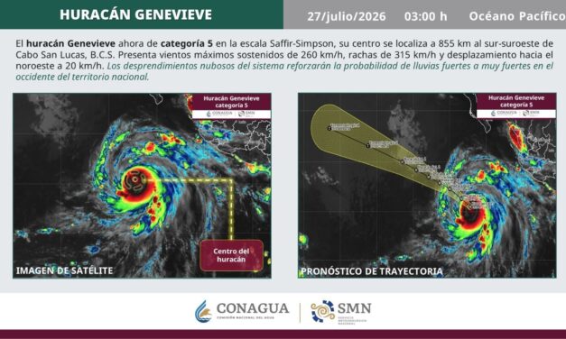 ¡HURACÁN GENEVIEVE GENERARÁ LLUVIAS Y OLEAJE ELEVADO: EXTREMA PRECAUCIONES!