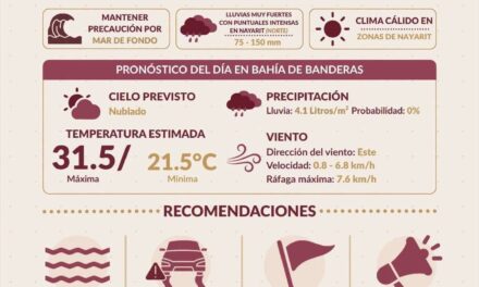 ¡ATENCIÓN! MAR DE FONDO Y POSIBLES TORMENTAS EN BAHÍA DE BANDERAS