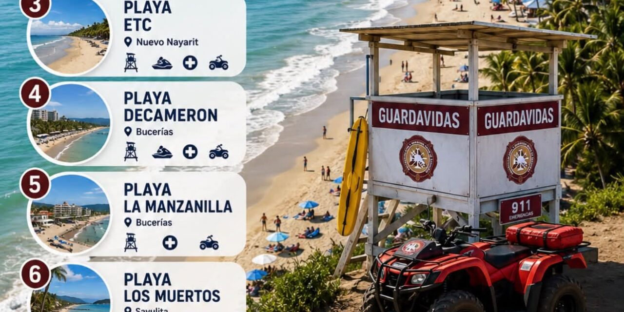 ¡PLAYAS SEGURAS EN BAHÍA DE BANDERAS! ATIENDE LAS RECOMENDACIONES DE LOS GUARDAVIDAS