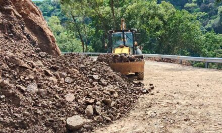 ¡CONTINÚAN LOS TRABAJOS TRAS EL DESLAVE EN EL CAMINO A PALAPITAS!