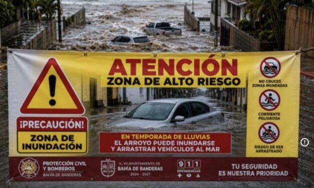 ¡REFUERZAN MEDIDAS CONTRA INUNDACIONES EN BAHÍA DE BANDERAS! INSTALAN SEÑALIZACIÓN EN ZONAS DE RIESGO