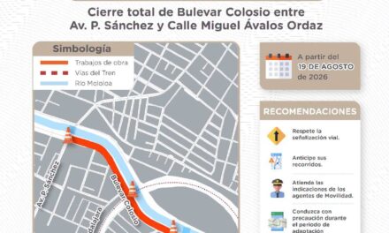 CIERRE EN EL BULEVAR COLOSIO A PARTIR DEL 19 DE AGOSTO