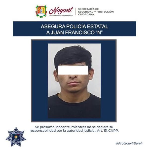 ¡CAPTURADO EN EL CENTRO DE TEPIC CON ORDEN DE APREHENSIÓN!