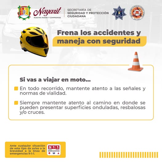 ¡USA CASCO Y MANEJA CON SEGURIDAD!