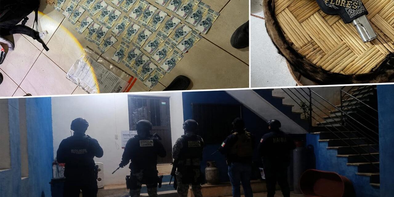 EJECUTA FISCALÍA ORDEN DE CATEO Y ASEGURA DROGA, ARMAMENTO Y EQUIPO TÁCTICO