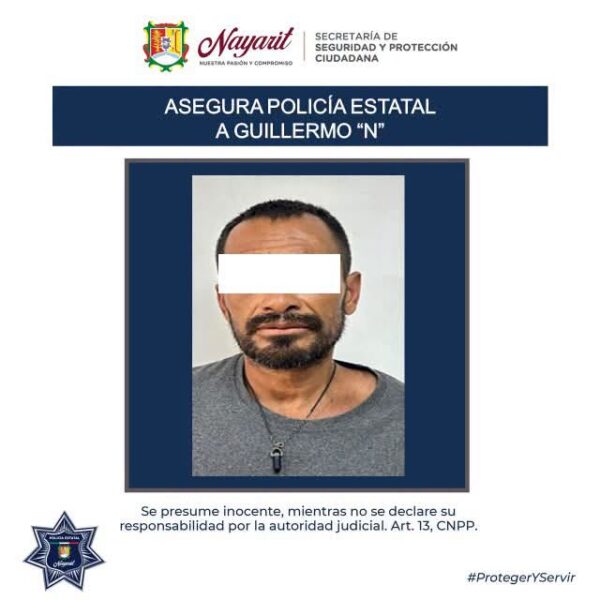 SSPC ASEGURA A UNA PERSONA POR PRESUNTA PORTACIÓN DE ARMA PROHIBIDA EN TEPIC