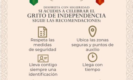 ¡CELEBRA EL GRITO DE INDEPENDENCIA CON SEGURIDAD!