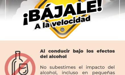 ¡BÁJALE A LA VELOCIDAD Y CONDUCE CON RESPONSABILIDAD!