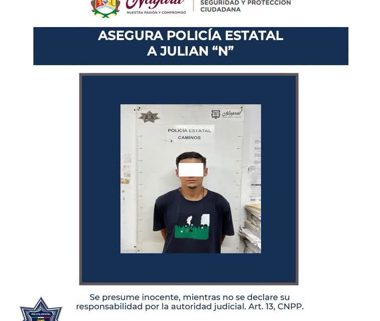 ¡POLICÍA ESTATAL ASEGURA A UNA PERSONA EN TEPIC!