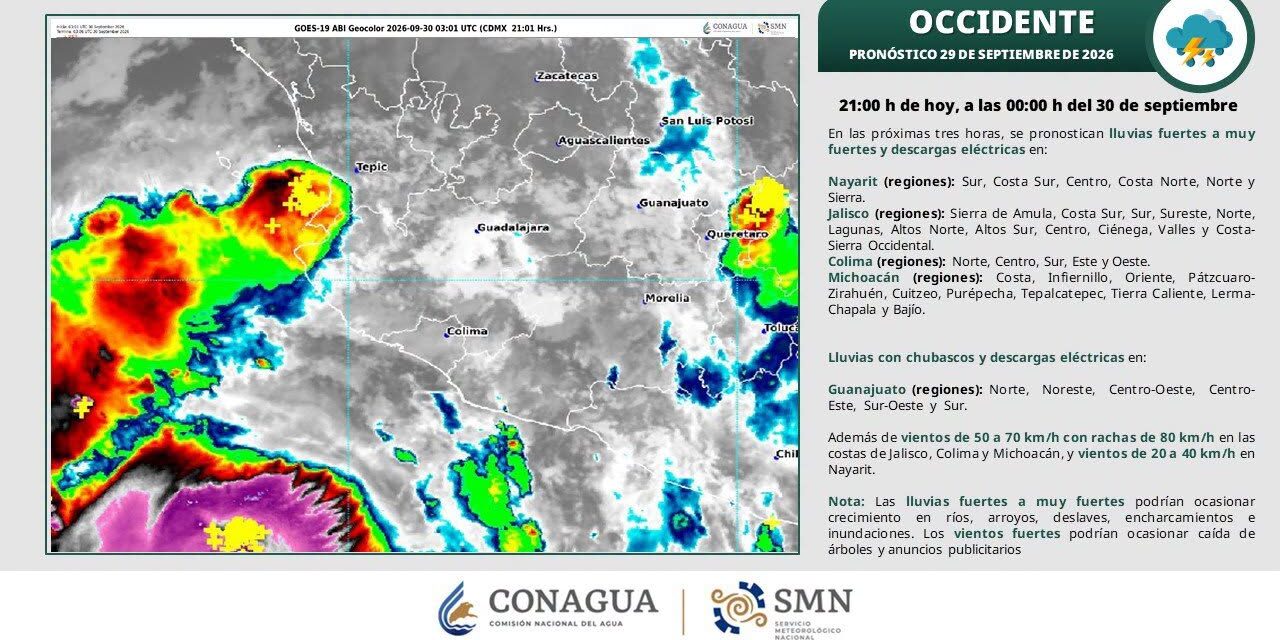 ¡LLUVIAS INTENSAS Y RACHAS DE VIENTO DE HASTA 80 KM/H!