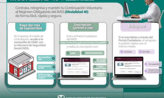 ¡MODALIDAD 40 DEL IMSS: REALIZA TU TRÁMITE EN LÍNEA!
