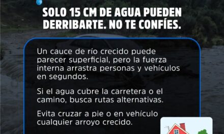 ¡PREVENCIÓN EN TEMPORADA DE LLUVIAS: NO DESAFÍES LA FUERZA DEL AGUA!