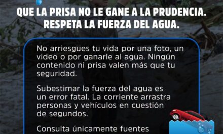 ¡NO SUBESTIMES LA FUERZA DEL AGUA! ACTÚA CON PRUDENCIA ANTE LAS LLUVIAS INTENSAS