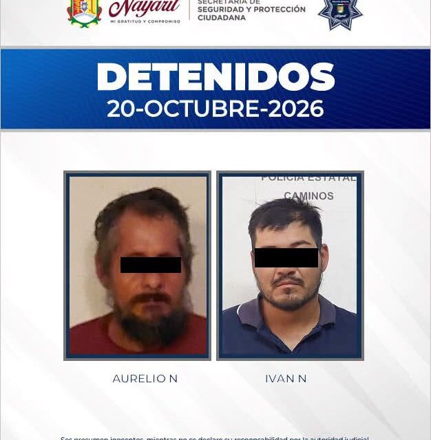 ¡ASEGURAN A DOS PERSONAS POR DELITOS CONTRA LA SALUD!