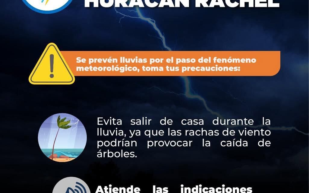 NAYARIT EXHORTA A EXTREMAR PRECAUCIONES ANTE LAS LLUVIAS DEL HURACÁN RACHEL