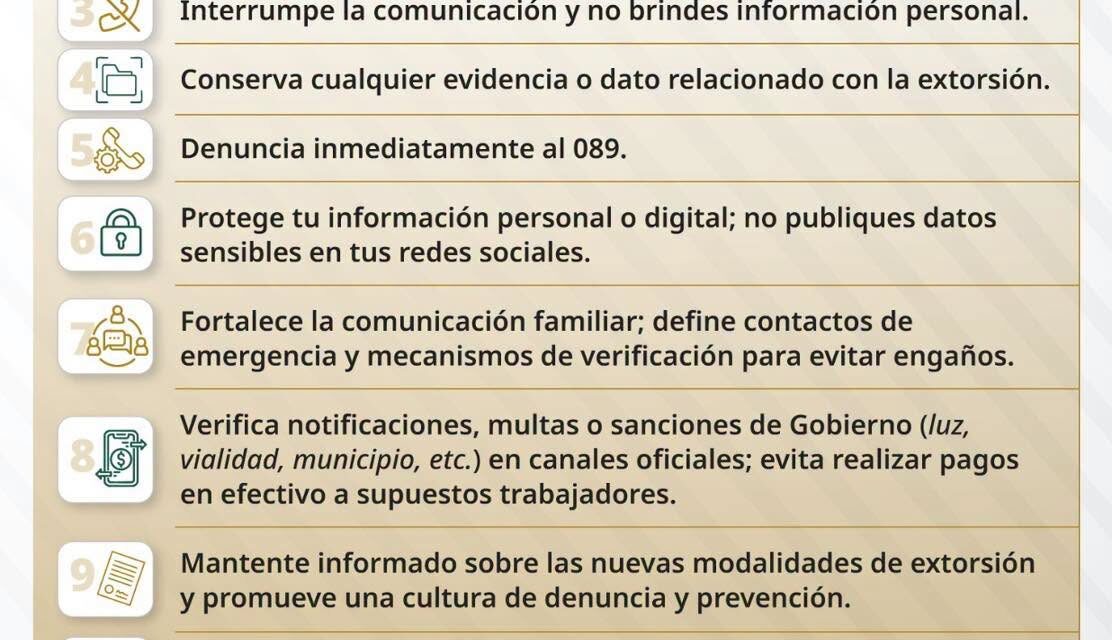 ¡UNIDOS CONTRA LA EXTORSIÓN! CONOCE Y DENUNCIA AL 089