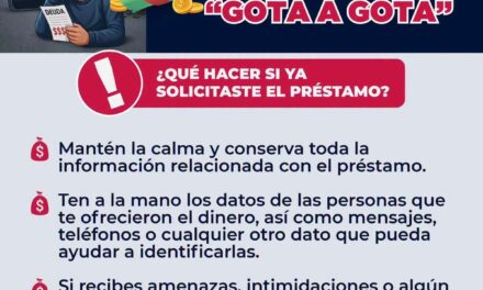 ¡CUIDADO CON LOS PRÉSTAMOS “GOTA A GOTA”! PUEDEN TERMINAR EN EXTORSIÓN