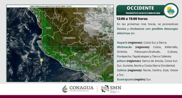 ¡SE PRONOSTICAN LLUVIAS Y DESCARGAS ELÉCTRICAS EN NAYARIT Y OTROS ESTADOS!