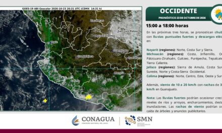 ¡SE PREVÉN LLUVIAS Y CHUBASCOS EN EL OCCIDENTE, SUR Y SURESTE DE MÉXICO!