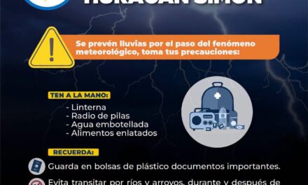 ¡PROTÉGETE DEL HURACÁN SIMON! SIGUE ESTAS RECOMENDACIONES DE SEGURIDAD